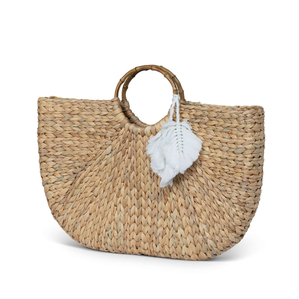 Boho Chic Handwoven Straw Tote Bag