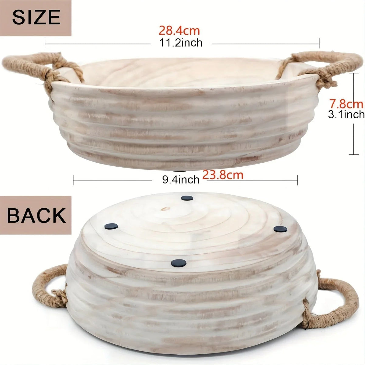 Bowl - Decorative Wood 11.2 Inch