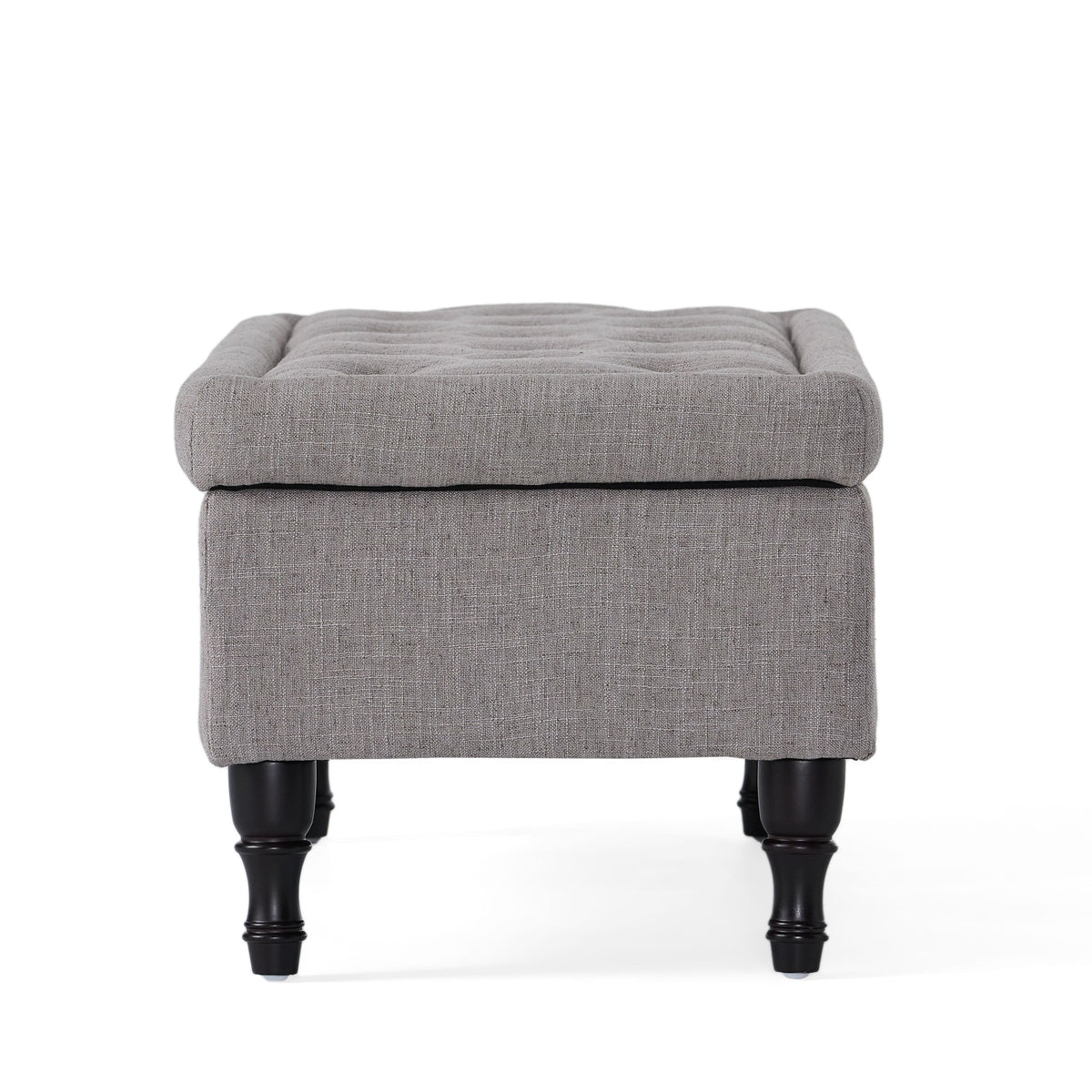 Storage Ottoman Bench with Solid Wood Legs