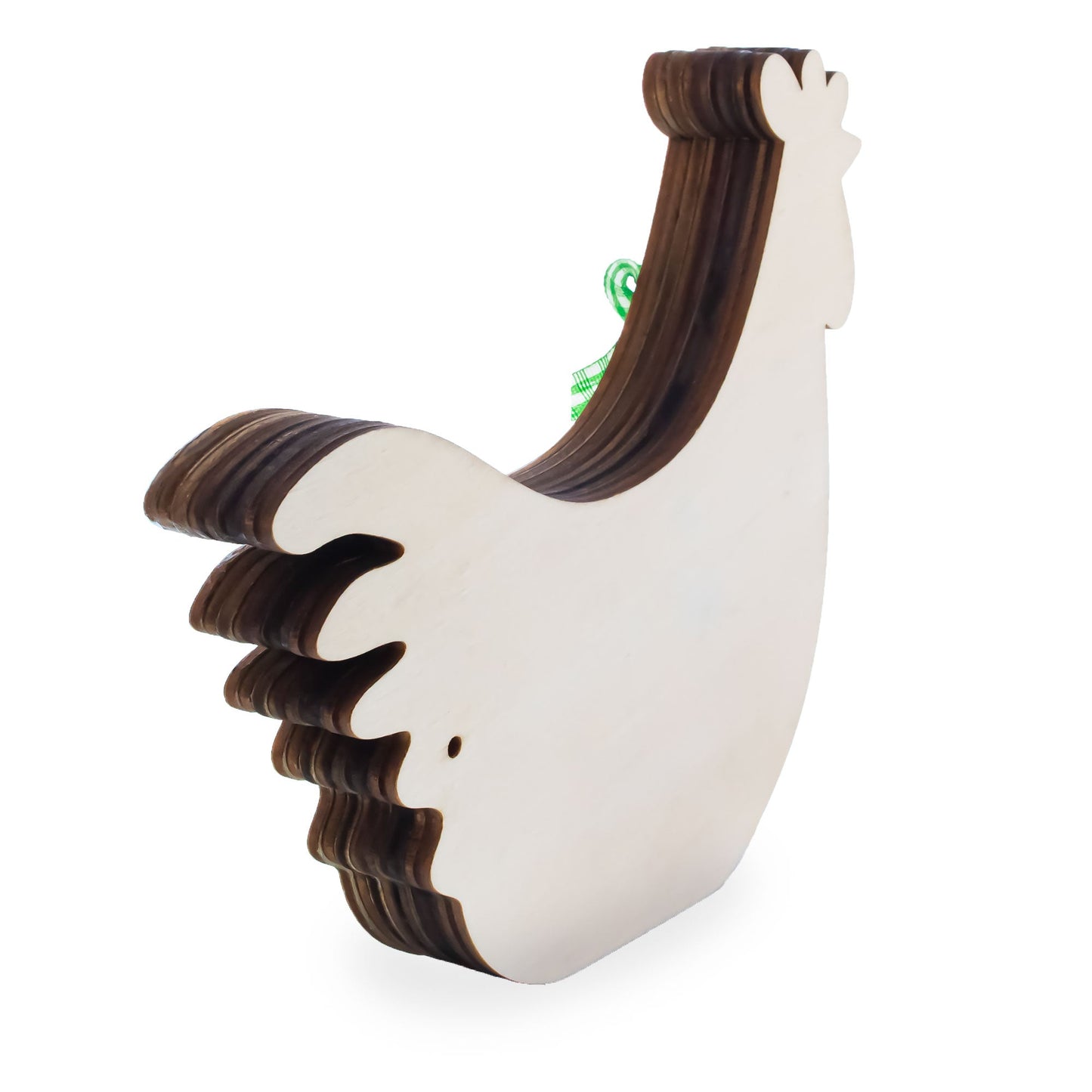 Chicken Shape Spring Garden with Butterflies and Chicks Wooden Figurine