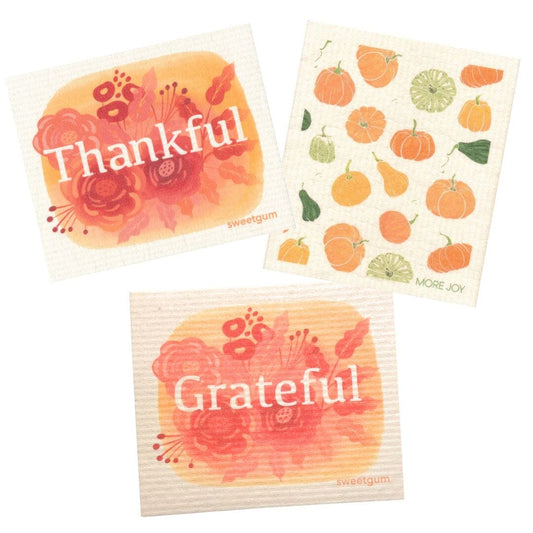 Bundle of 3 Swedish Dishcloths | Autumn & Thanksgiving Set