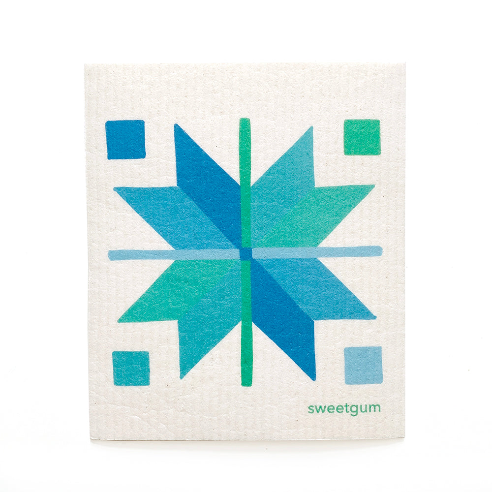 Bundle of 3 Swedish Dishcloths | Quilt Stars Yellow, Blue & Pink