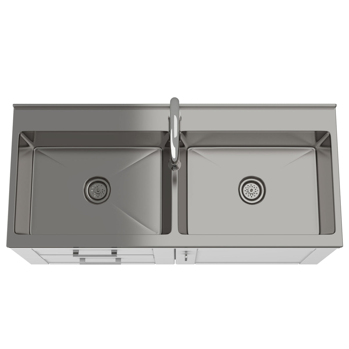 Modern Wide Shaker - 46" Laundry Cabinet with Faucet and Stainless Steel Sink