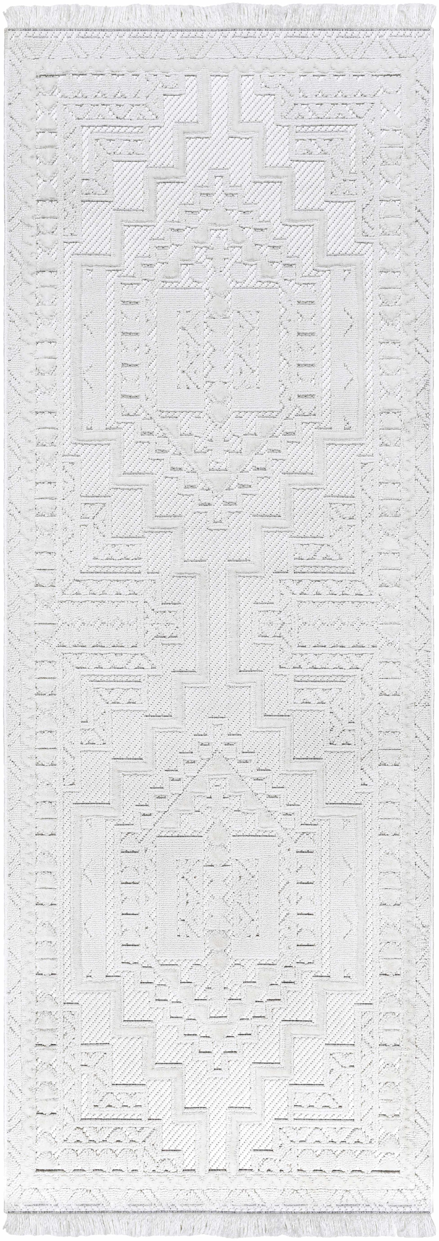 Alya White Fringe Rug