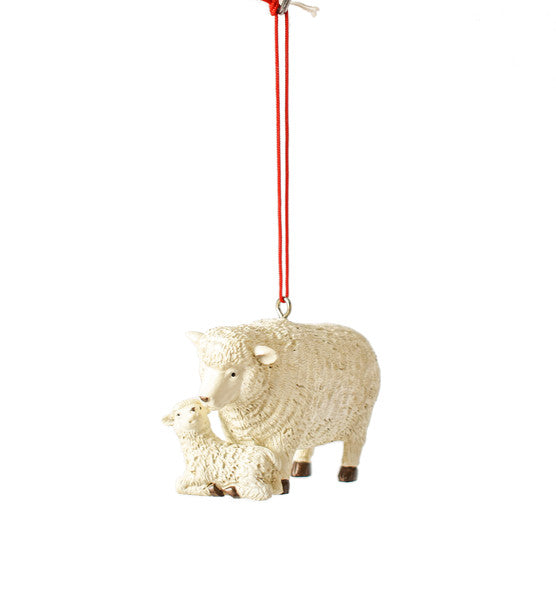 Farm Animal With Baby Ornament - Sheep