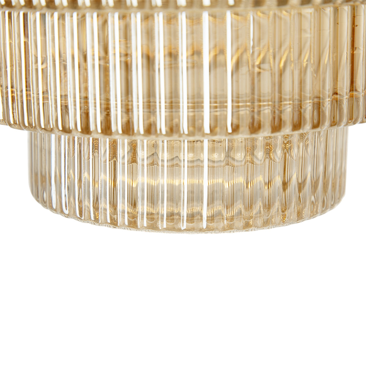 D9.1x9.8" Tiered Geometric Amber Luster Clear Vase