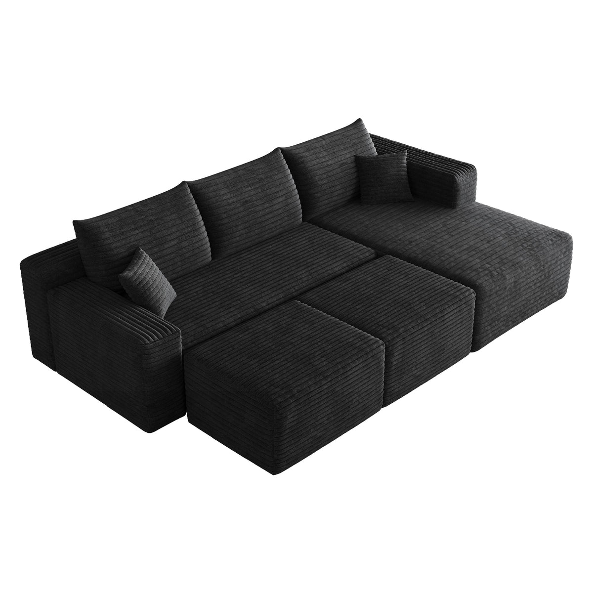 95" Cloud Sectional Sofa with 2 Ottoman