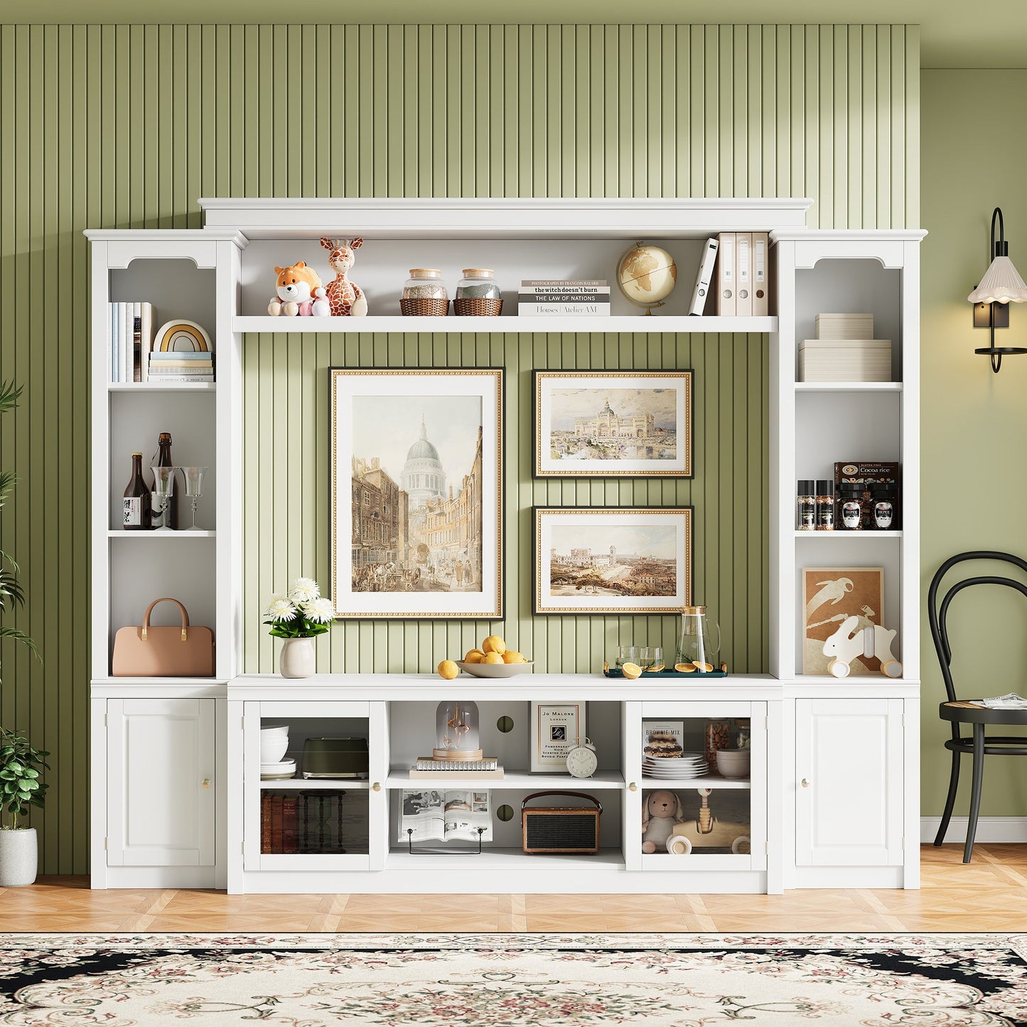 All-in-One Modern TV Stand with Bookcase for TVs Up to 65-inch