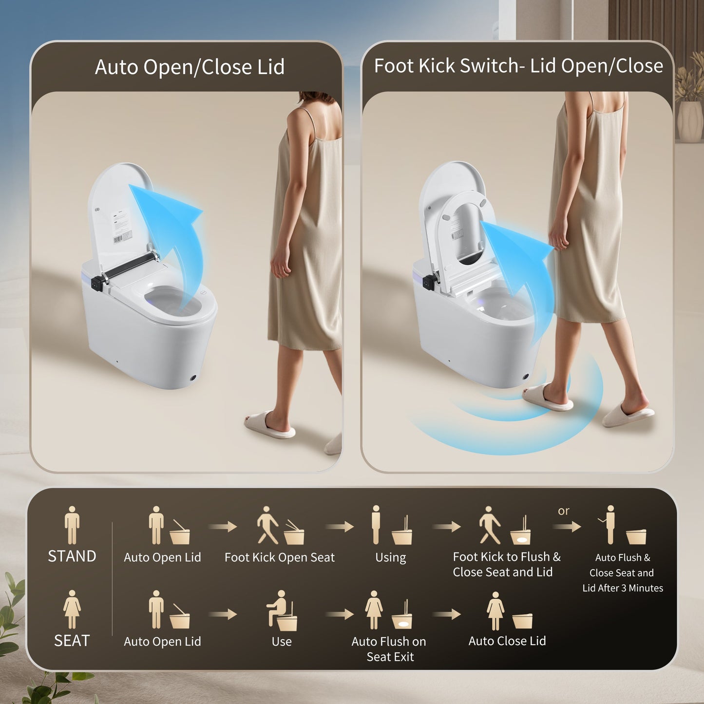 Smart Toilet with Built-in Bidet Seat