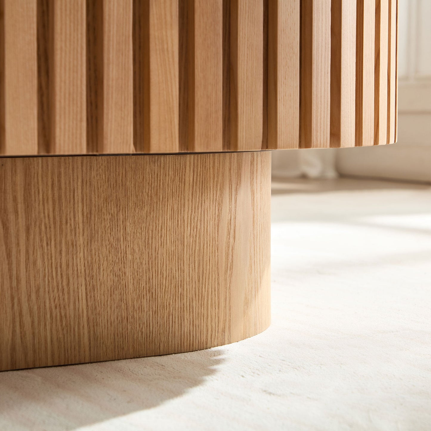 43.70 Inch Modern Handcraft Drum Coffee Table