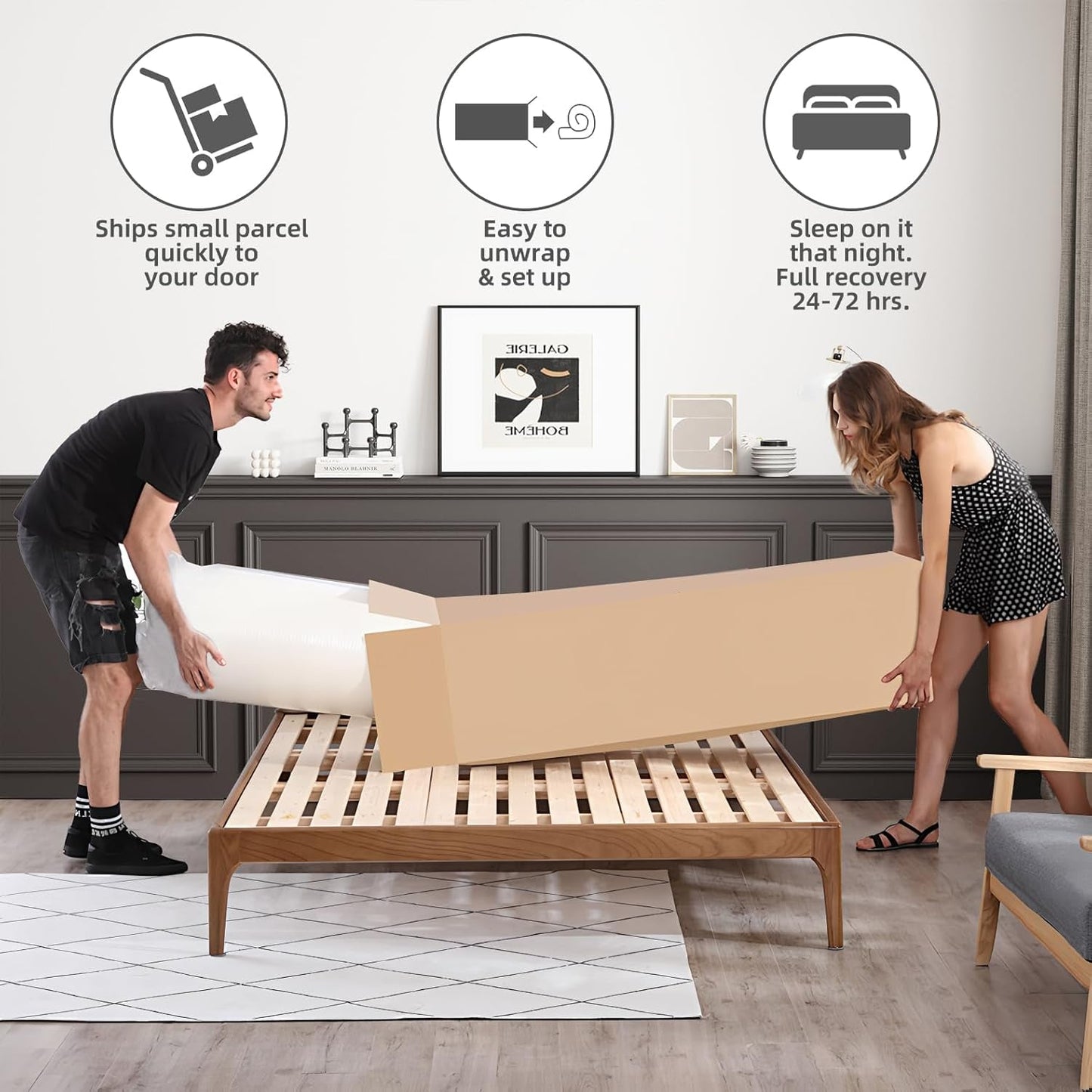 Queen 14 Inch Hybrid Mattress Memory Foam Ultra Comfort Foam