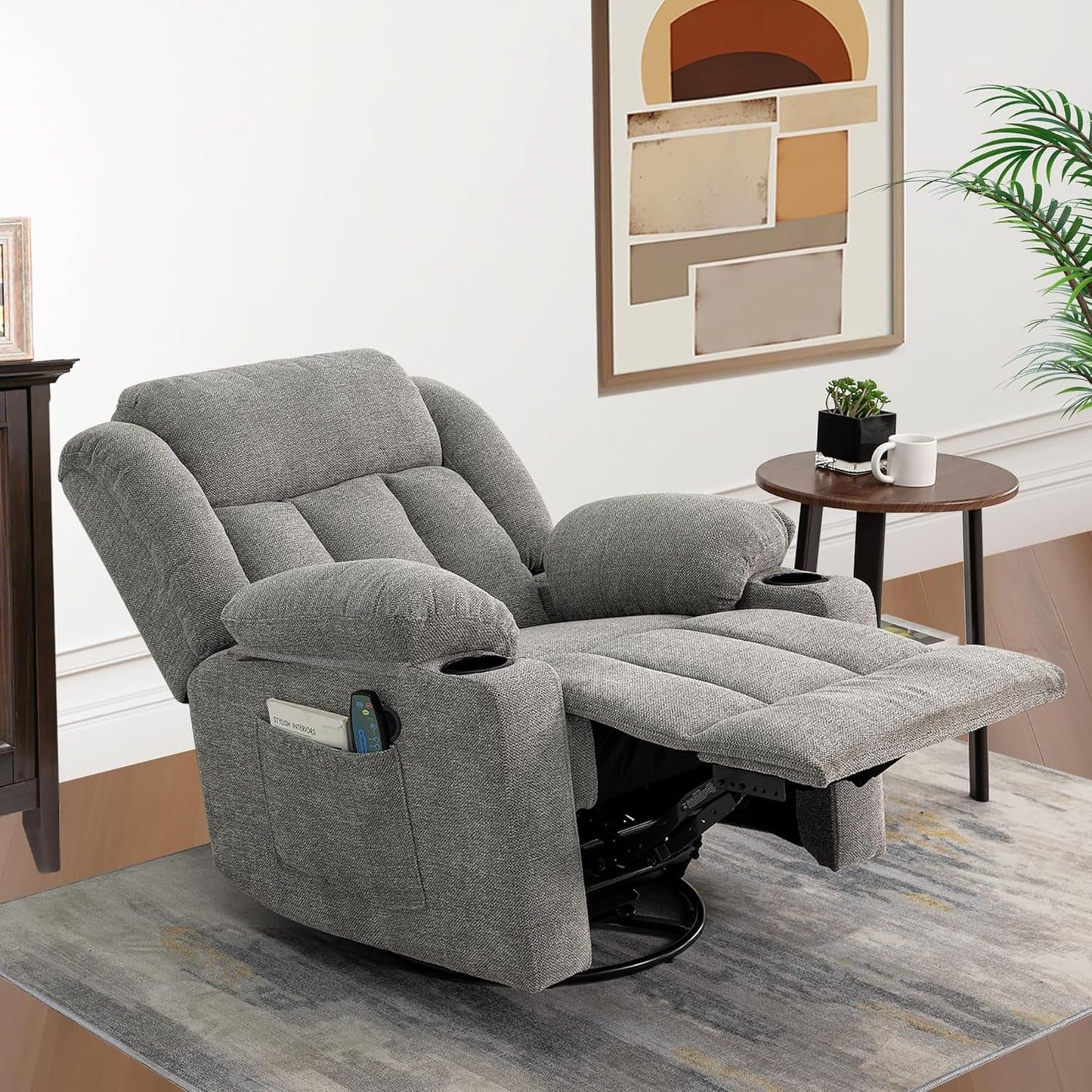 Large Rocker Swivel Recliner Chair With Massage And Heat