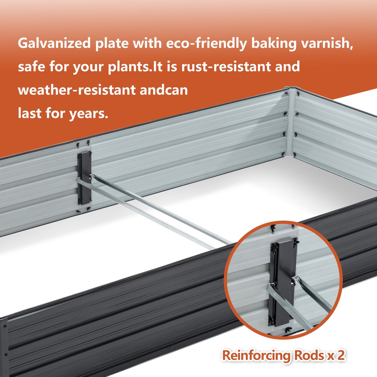 Galvanized Raised Garden Beds Outdoor // 8×4×1 ft Planter Raised Beds for Gardening, Vegetables, Flowers // Large Metal Garden Box