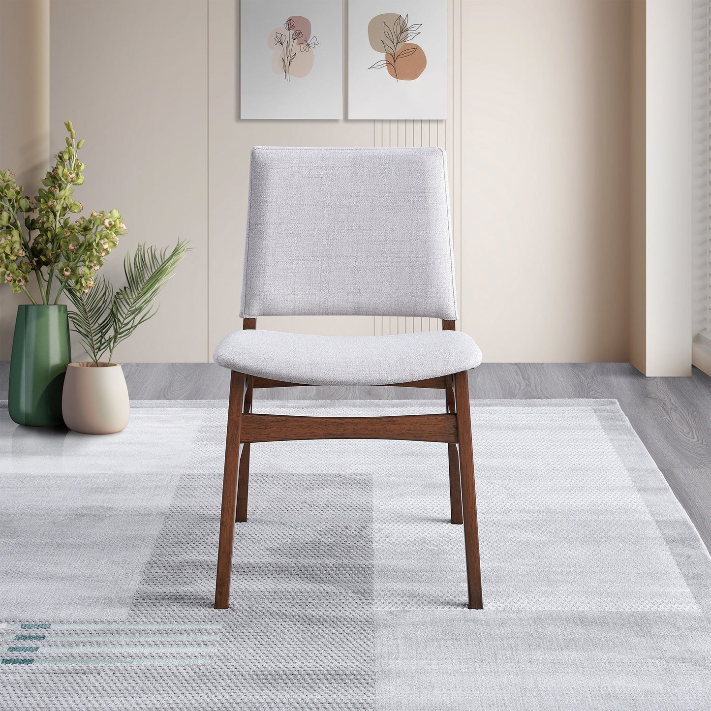 Gusto Mid-Century Modern Fabric Dining Chair (Set of 2)