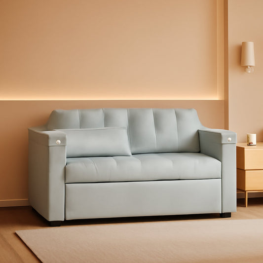 Velvet Sleeper Sofa With Hidden Table For Small Spaces