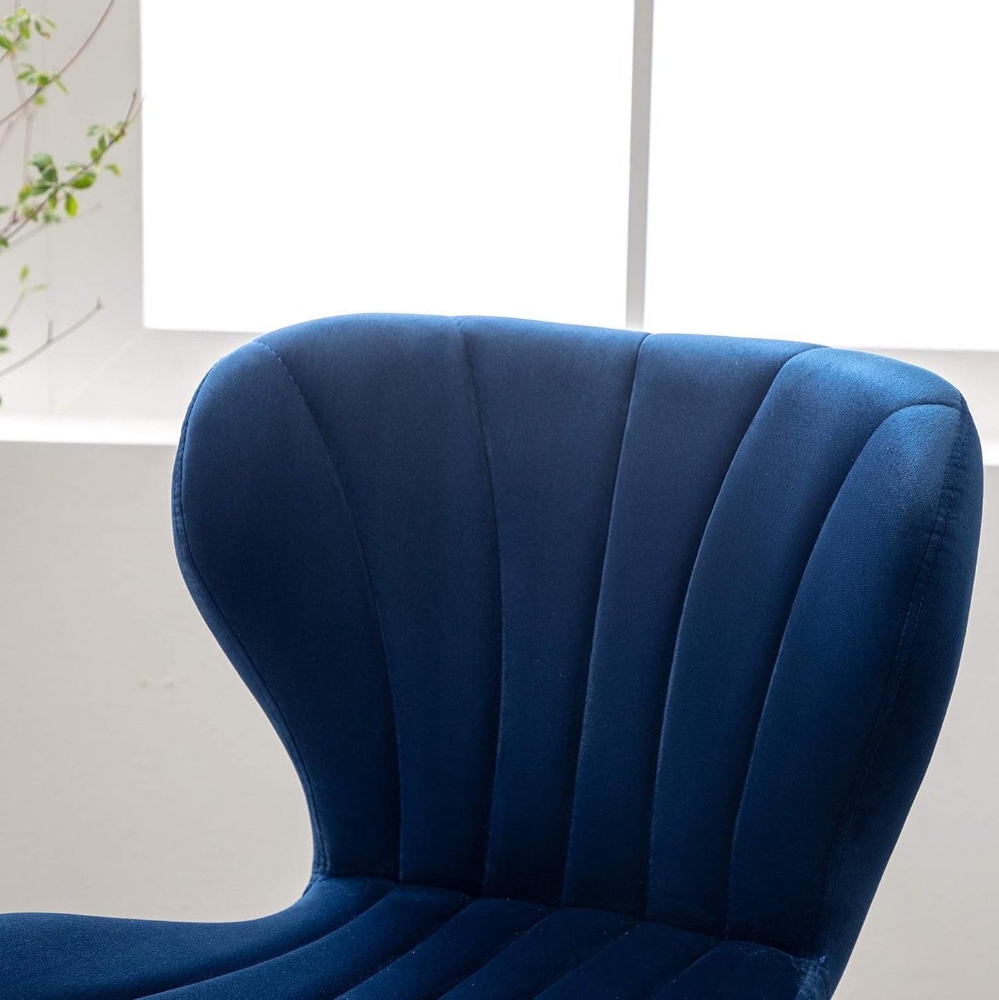 Blue Velvet Adjustable Swivel Bar Stools Set of 2 Modern