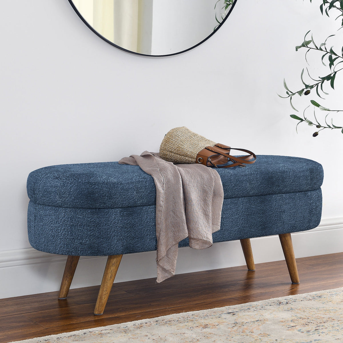 Ottoman Oval Storage Bench