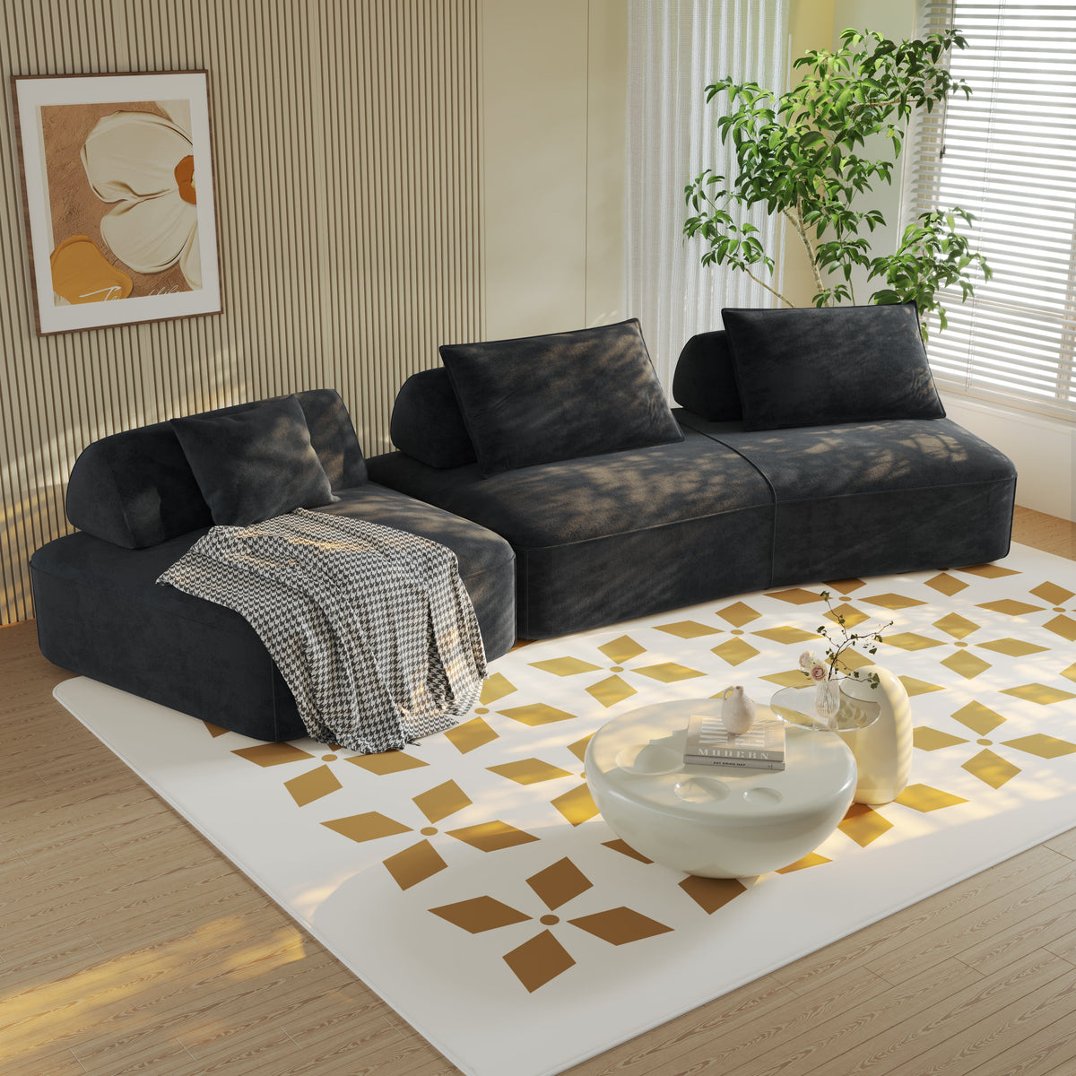 139" Modern Light Luxury Oversized Modular Sectional Sofa Set