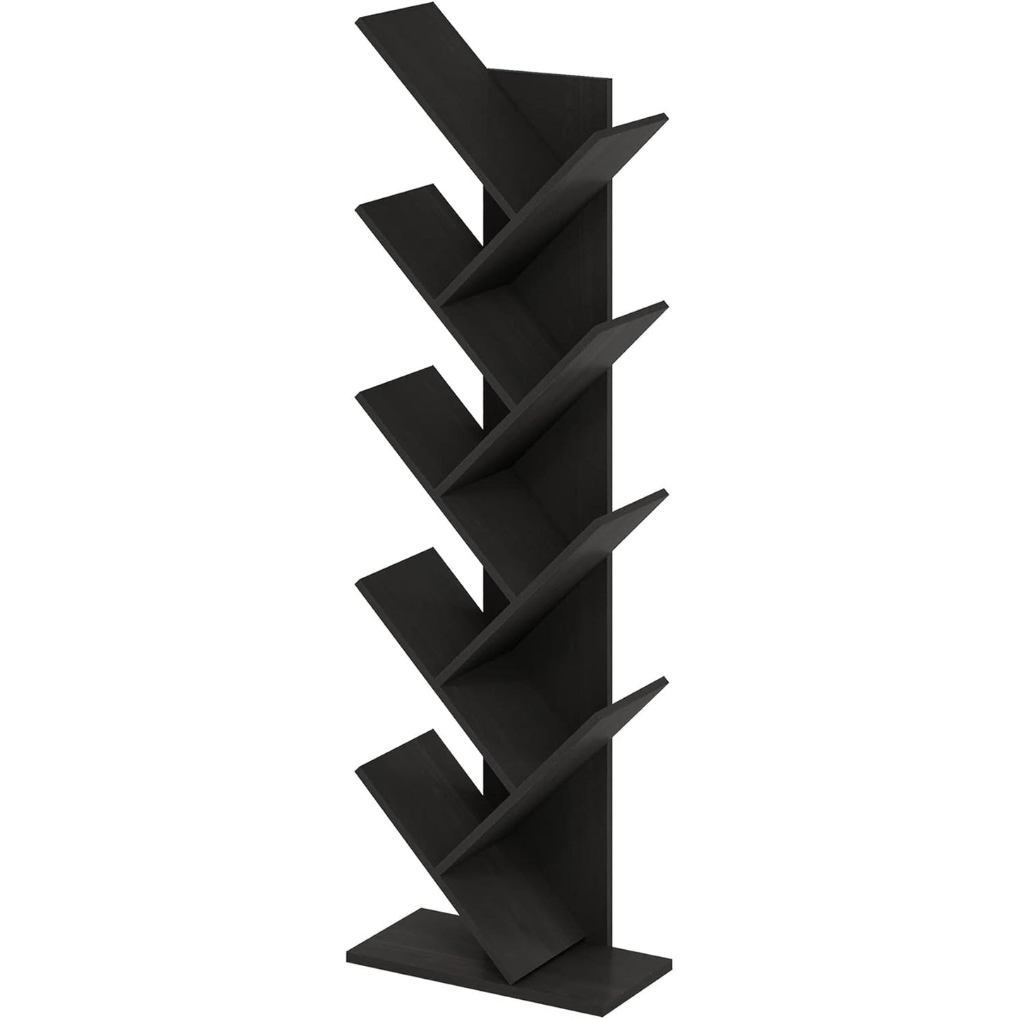 Bookshelf 9 Tier Floor Standing Tree Bookcase Espresso