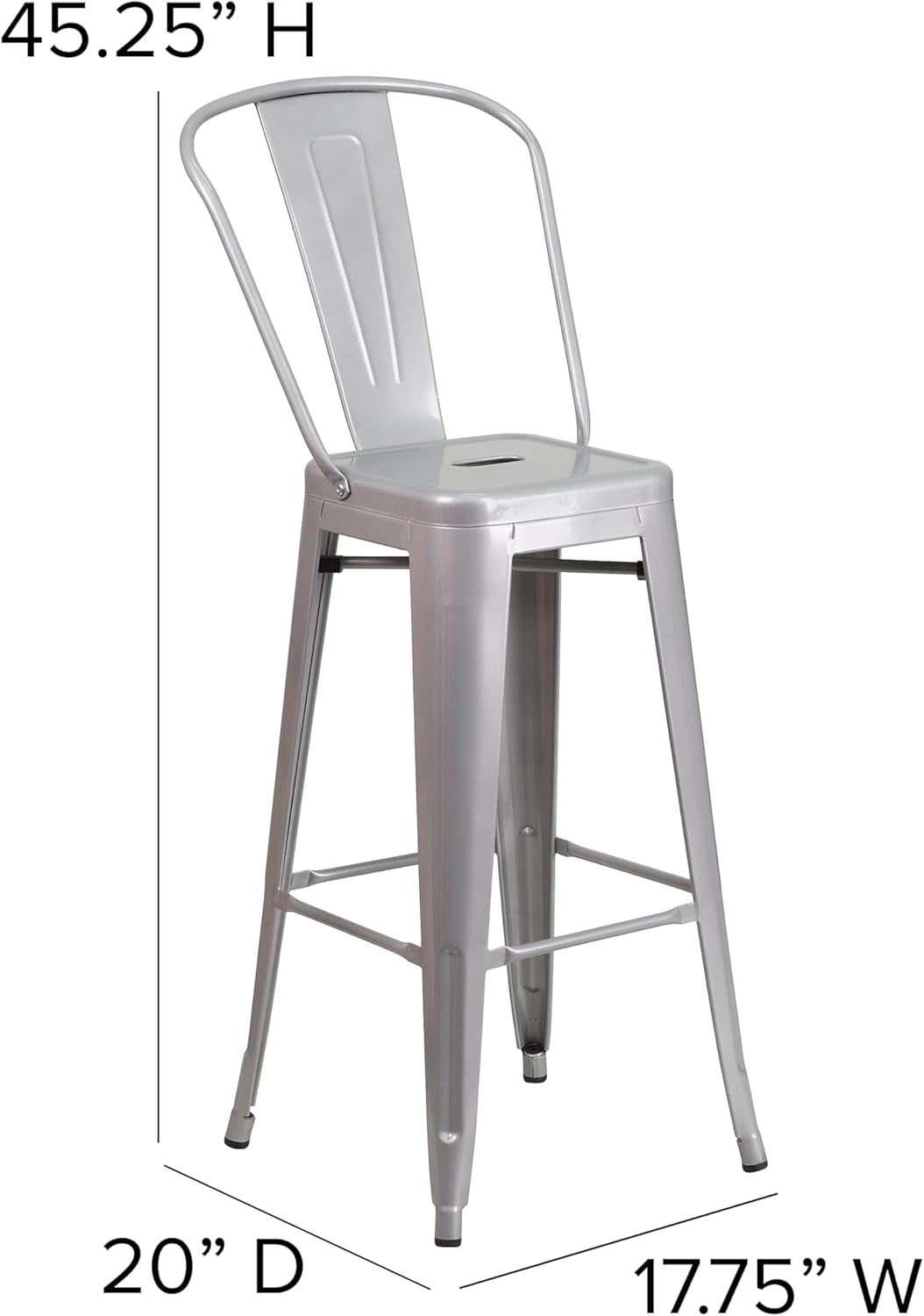 Commercial Grade Metal Barstool Set for Indoor Outdoor Use