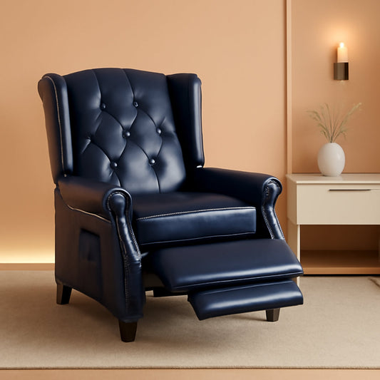 Wingback Recliner Chair With Massage Function PU Leather