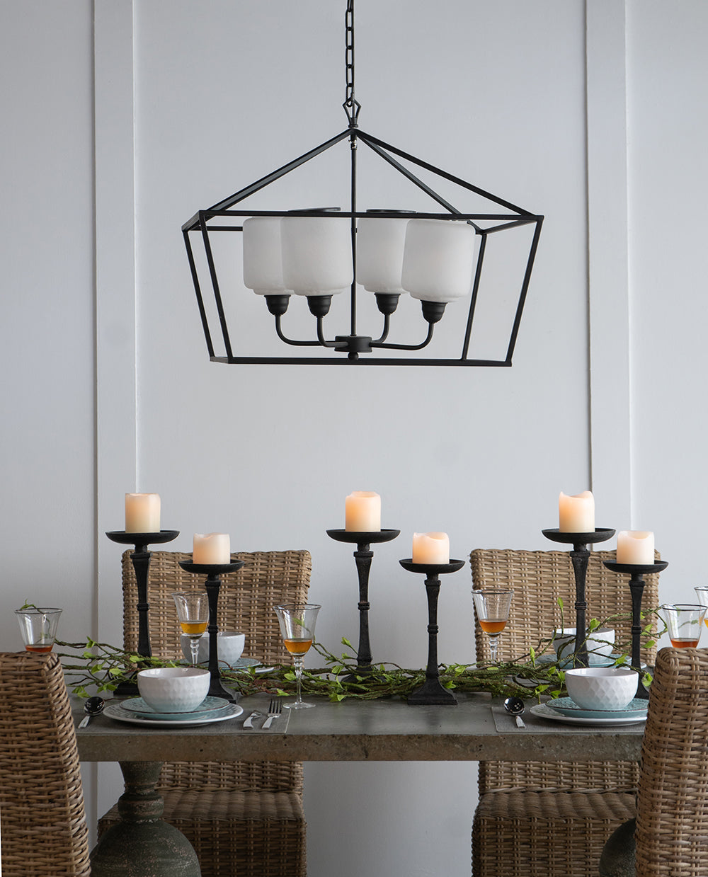 Sleek Industrial Iron Chandelier