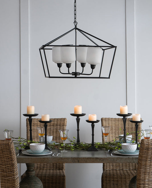 Sleek Industrial Iron Chandelier