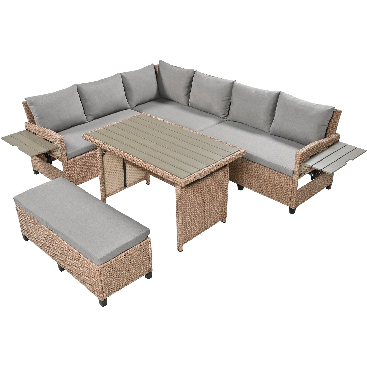 TOMAX 5-Piece Outdoor Patio Rattan Sofa Set