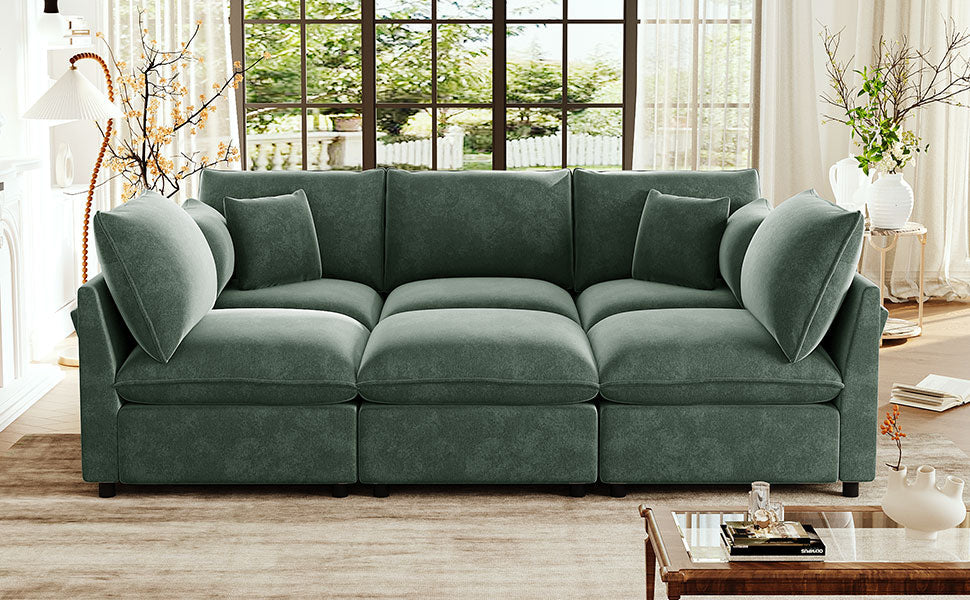 Modern Sectional Sofa Modular Sofa with Movable Ottoman