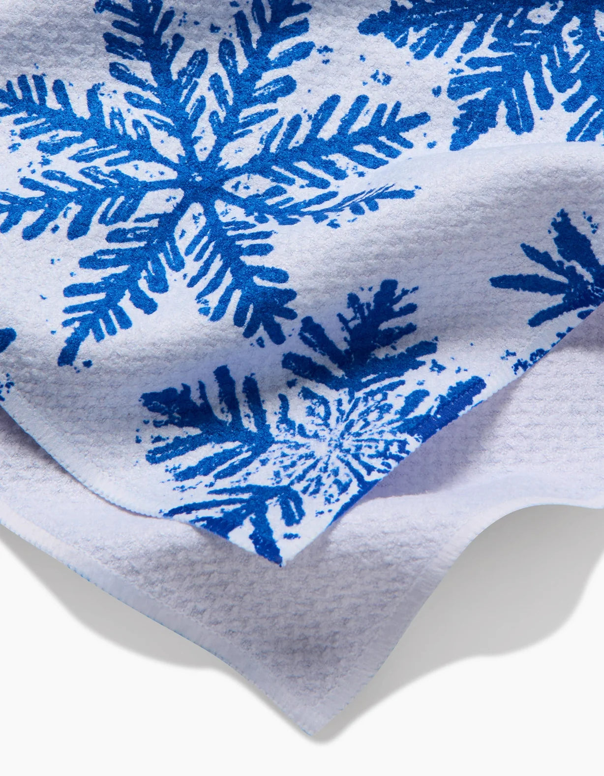 Snowy Days Blue Geometry Tea Towel