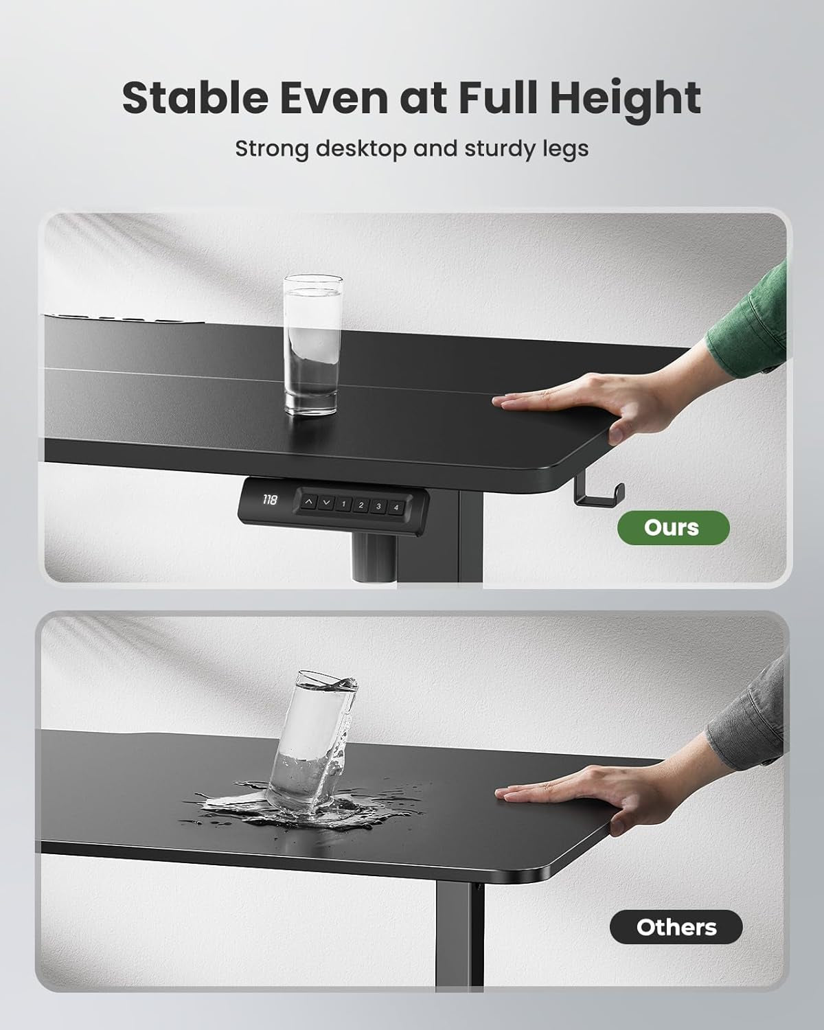 Electric Adjustable Standing Desk 48x24 With Memory Presets