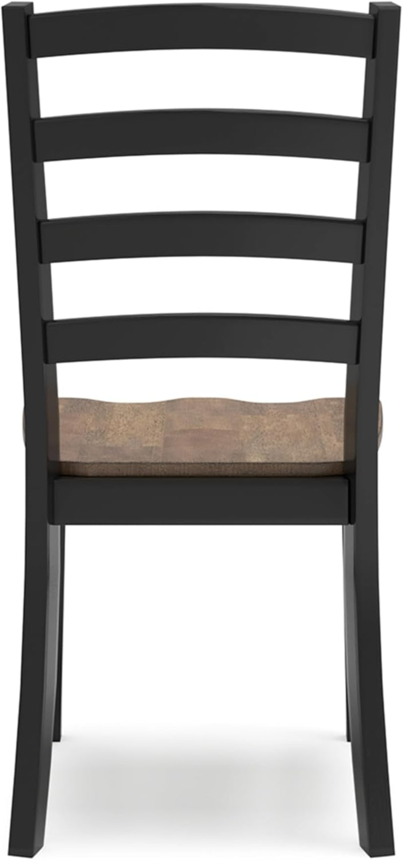 Armless Dining Chair Set 2 Two Tone Black and Brown