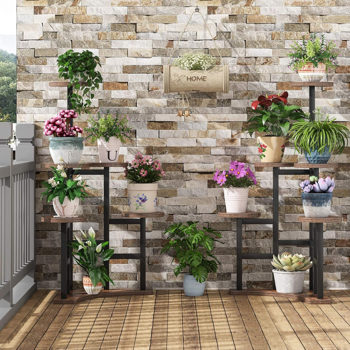 43.70" Height 6-Tier Rustic Plant Shelf