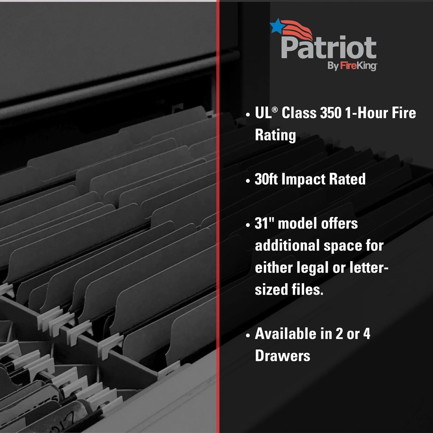 Patriot Vertical 4 Drawer Fire Safe File Cabinet 1 Hour Parchment