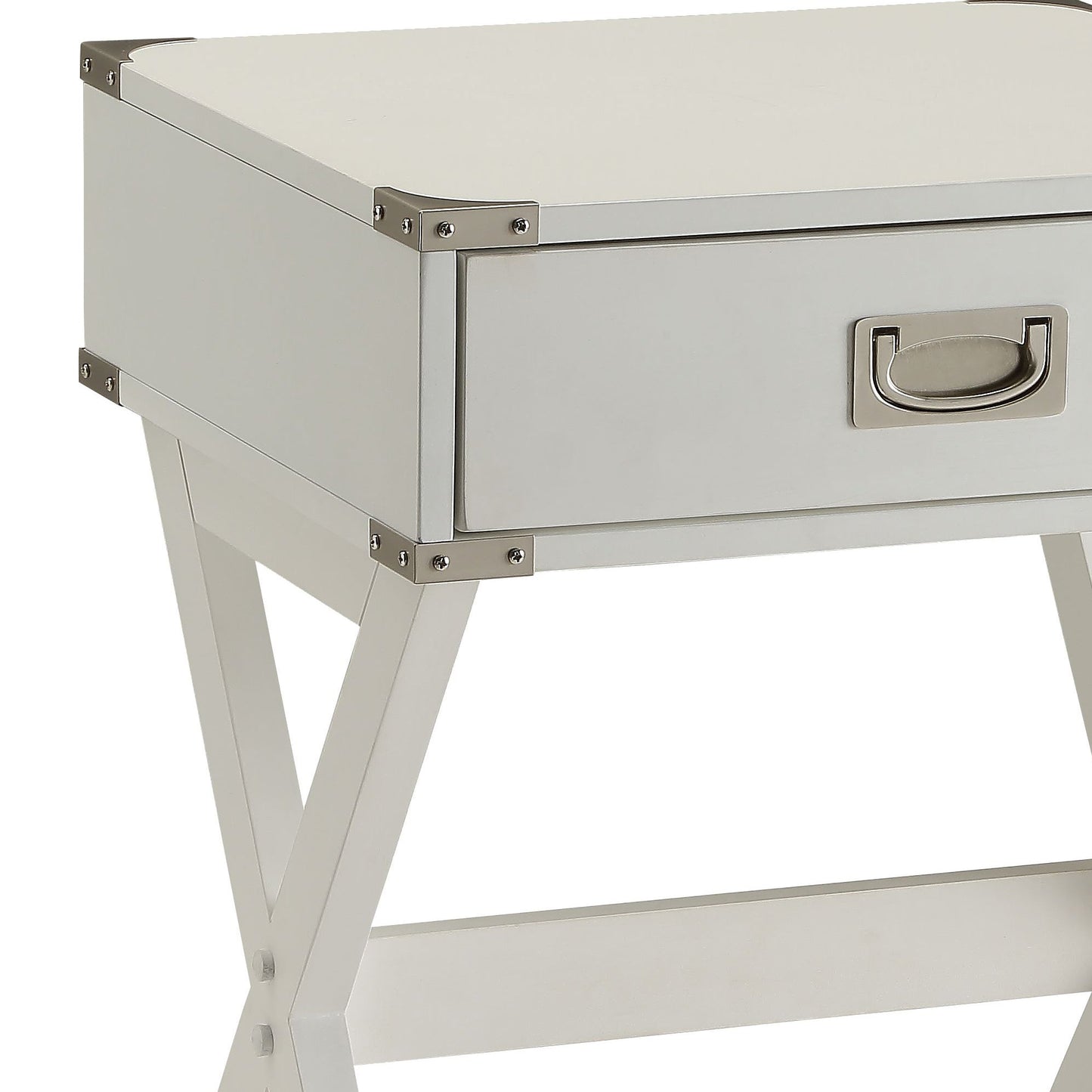 White Finish Accent Table