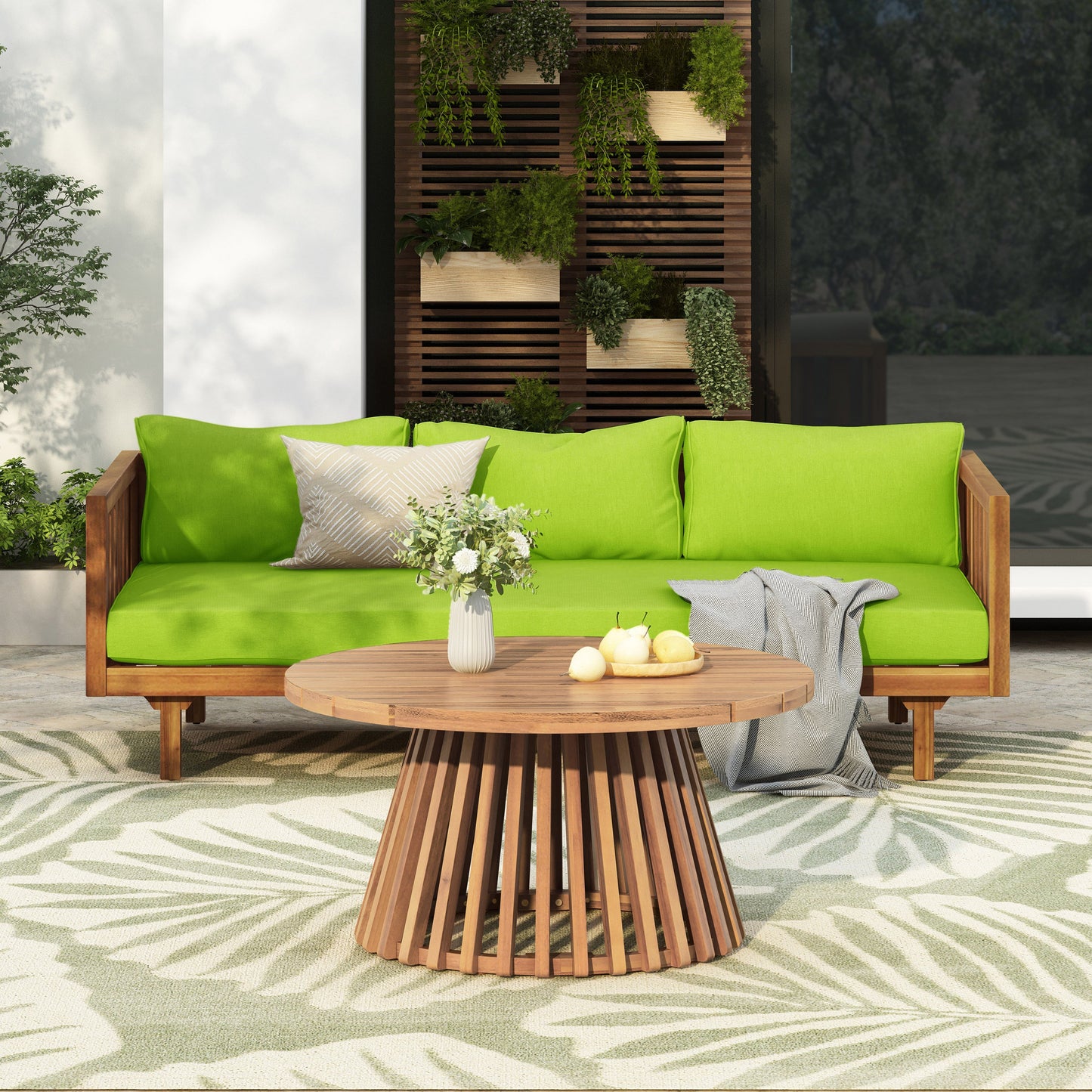 Claremont 3 Seater Daybed + Acacia Wood Table Set