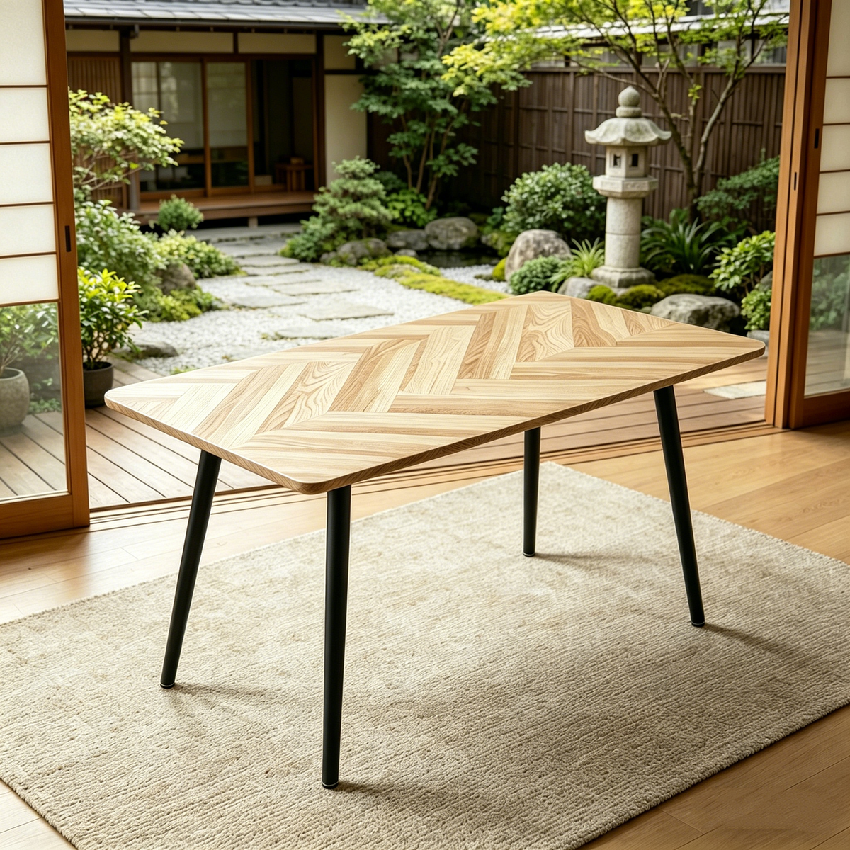 Modern Minimalist MDF Wood Color Desktop Dining Table