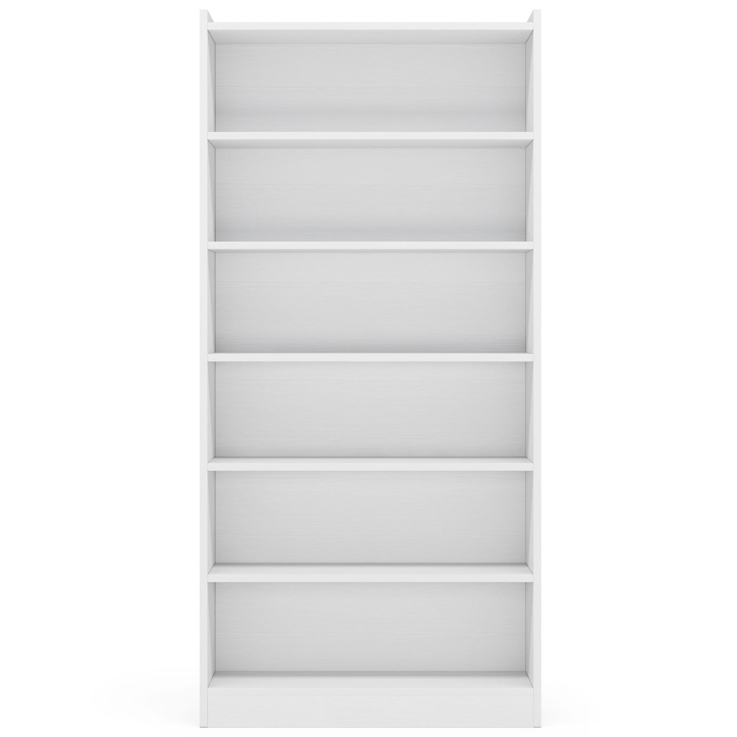 78" 7-Tier Modern White Library Bookshelf