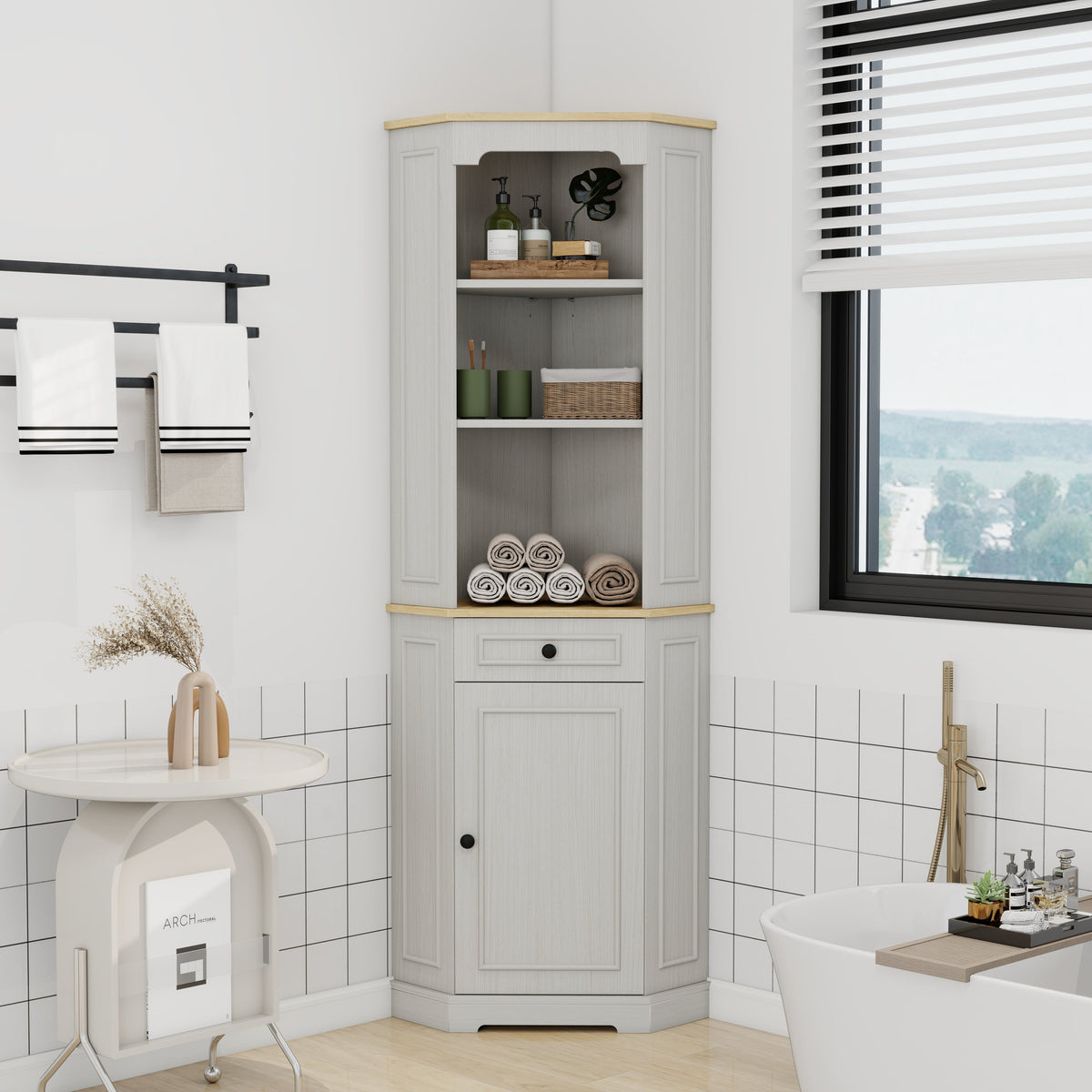 68" Tall Corner Cabinet