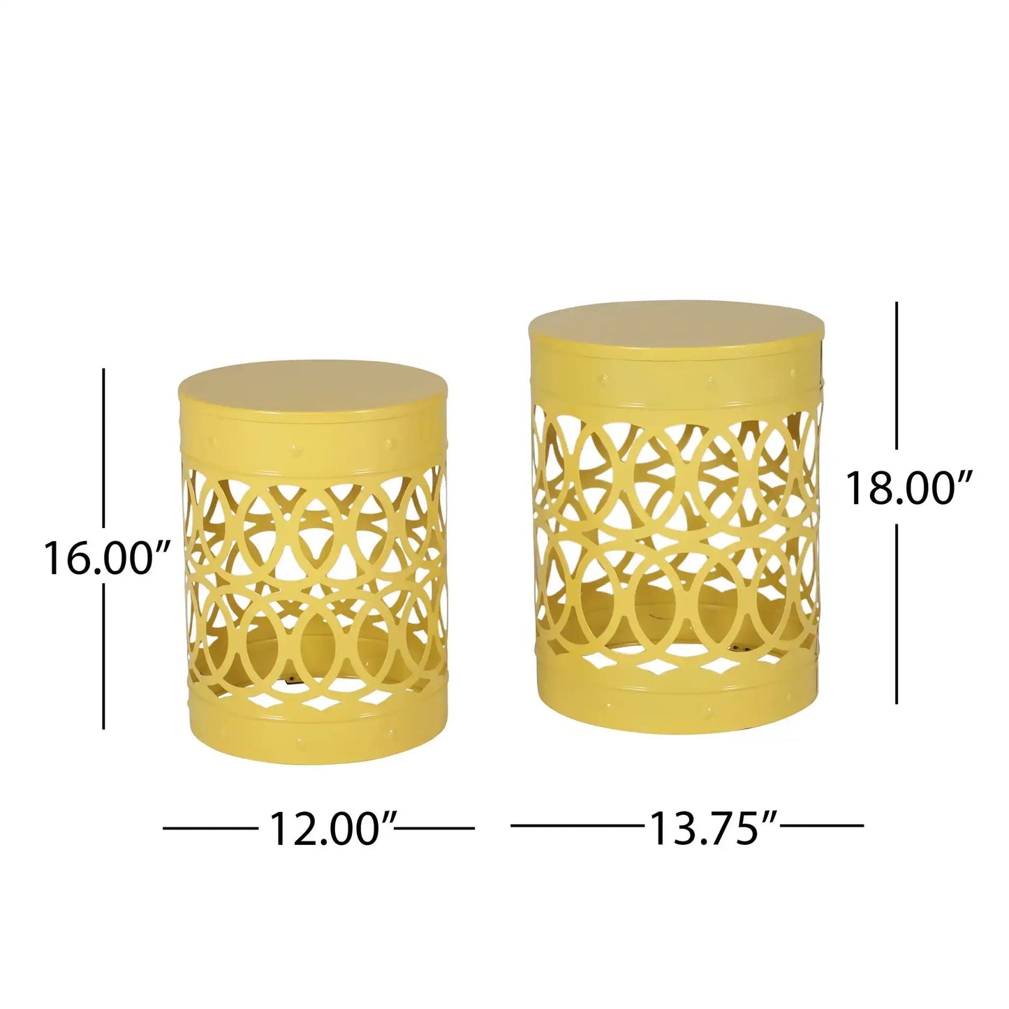 Outdoor Metal Set of 2 End Tables