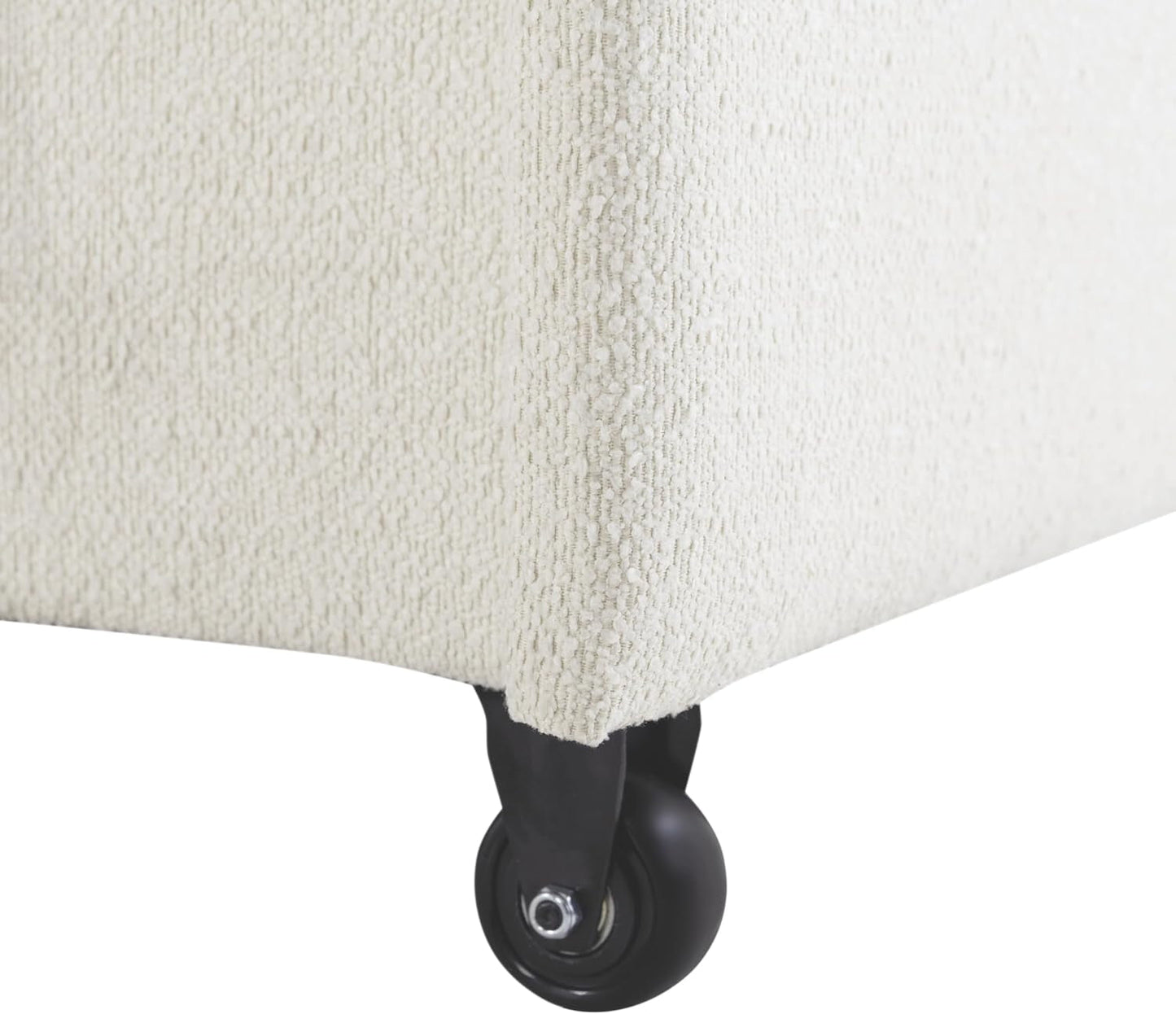 Convertible Sleeper Loveseat 66 Inch Polyester Ivory