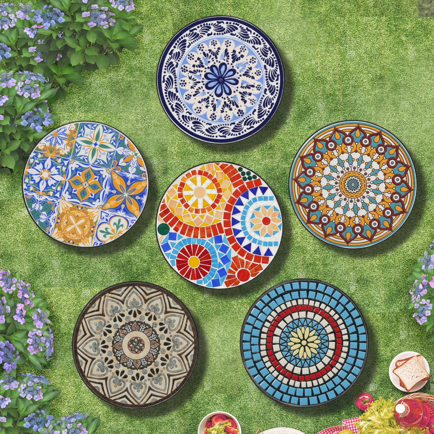 Colorful Black Patio Side Table