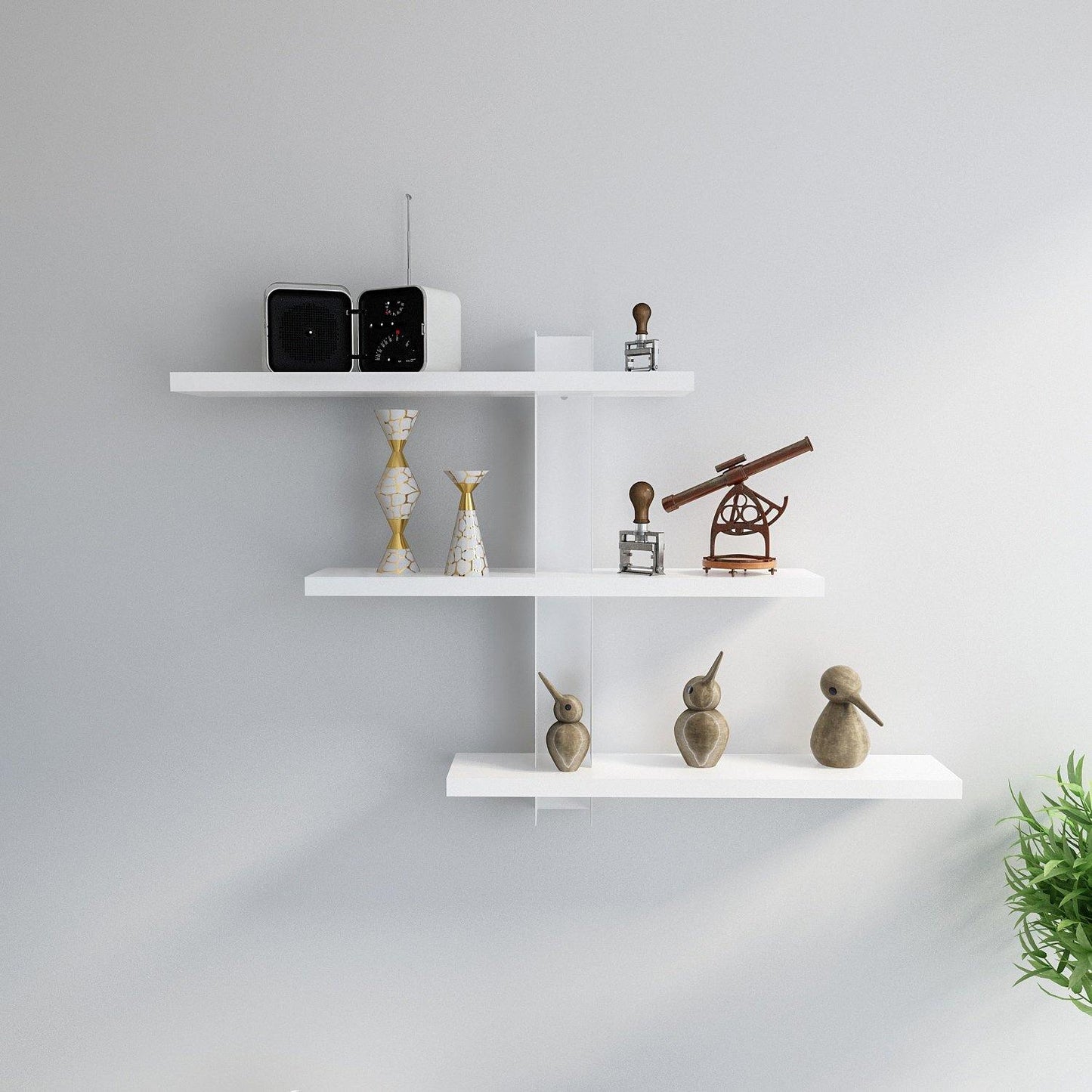 Mita 19'' Adjustable Metal Manufactured Wood Wall Shelf