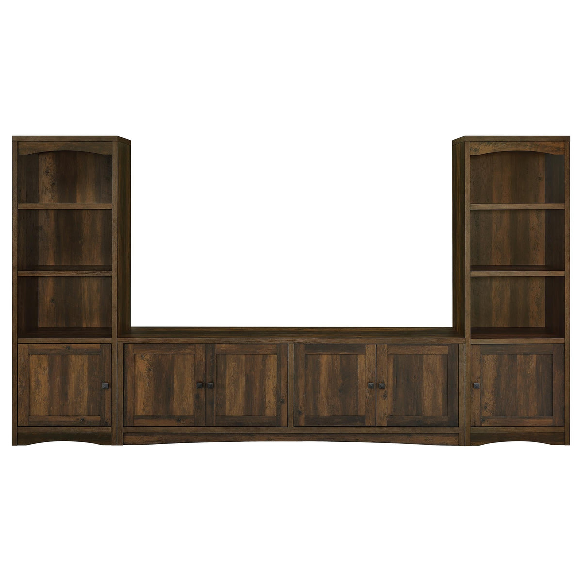 Lunetta Dark Pine 3-Piece TV Stand Entertainment Center