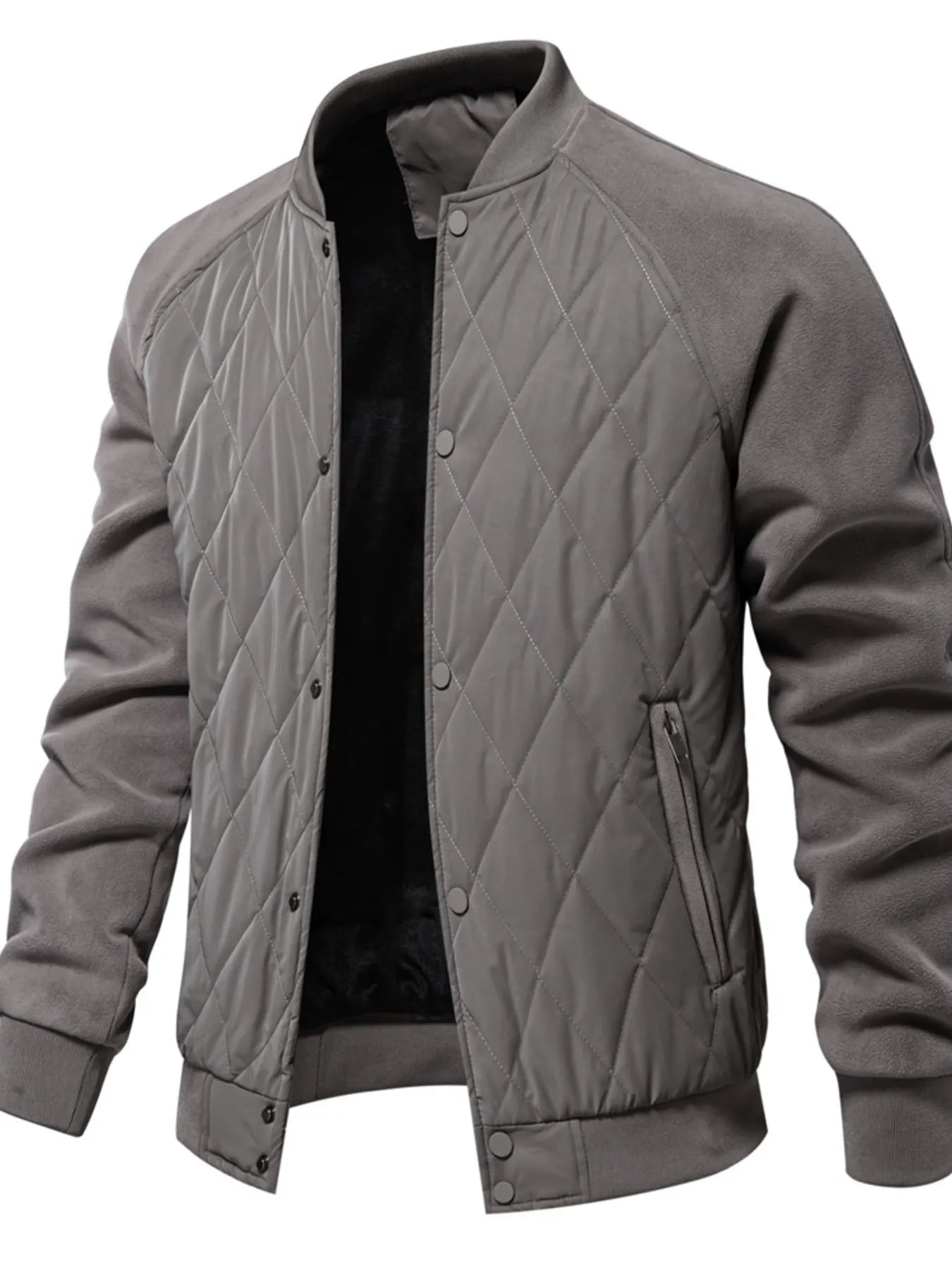 Quilted Snap Down Long Sleeve Jacket
