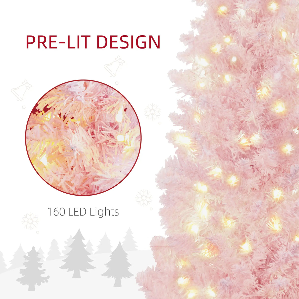 Pink 5ft Pencil Christmas Tree