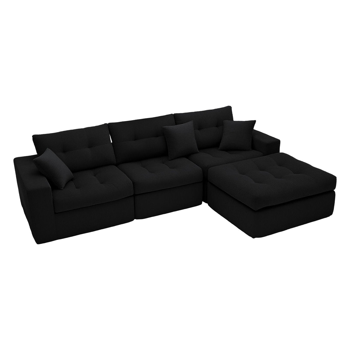 Corduroy Corner Chaise Compression Sofa Bed