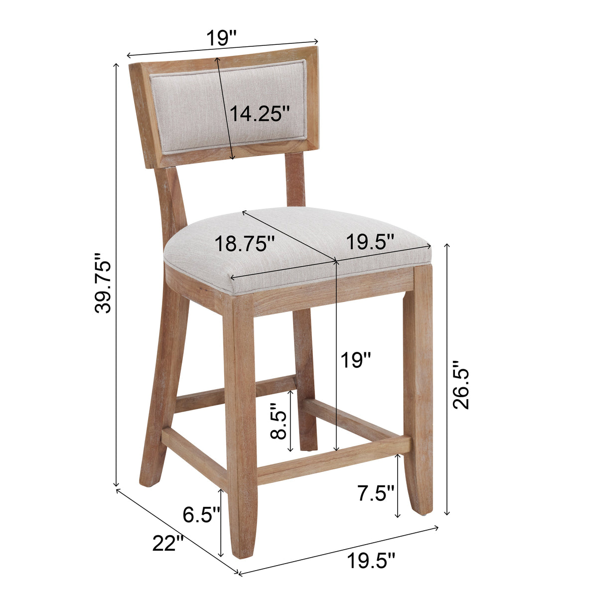 Upholstered Counter Height Bar Stools Set of 2