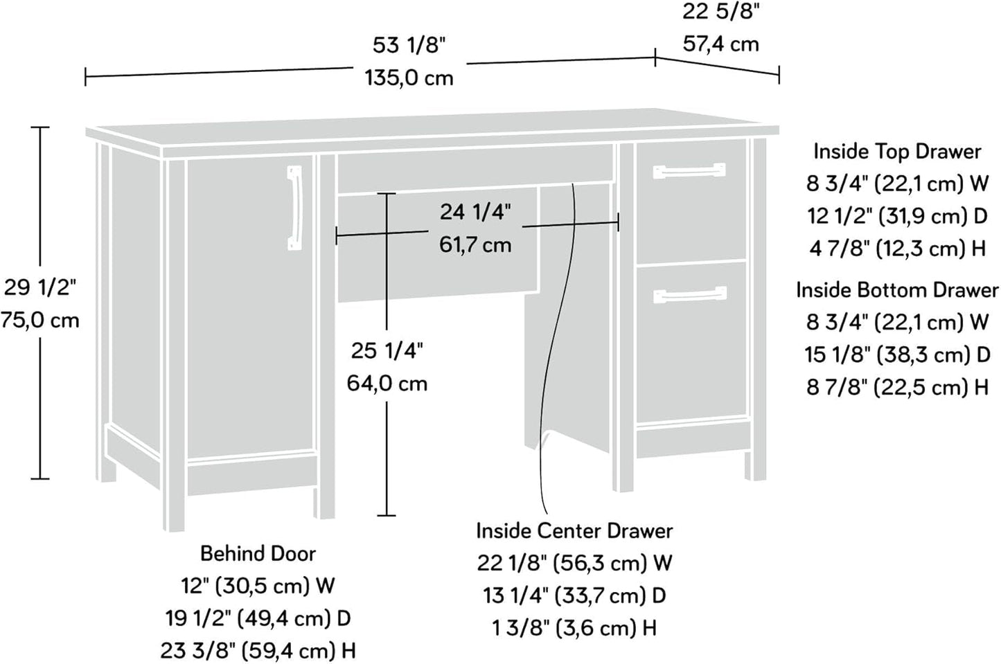 Cannery Bridge Desk Sindoori Mango Featuring Drawers
