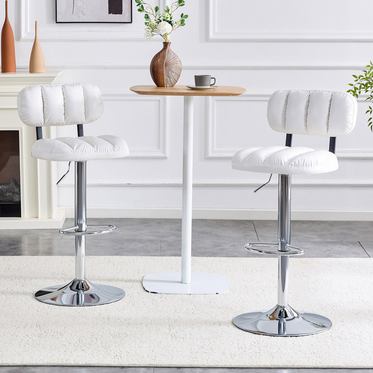 Set of 2 Adjustable Height Bar Stools